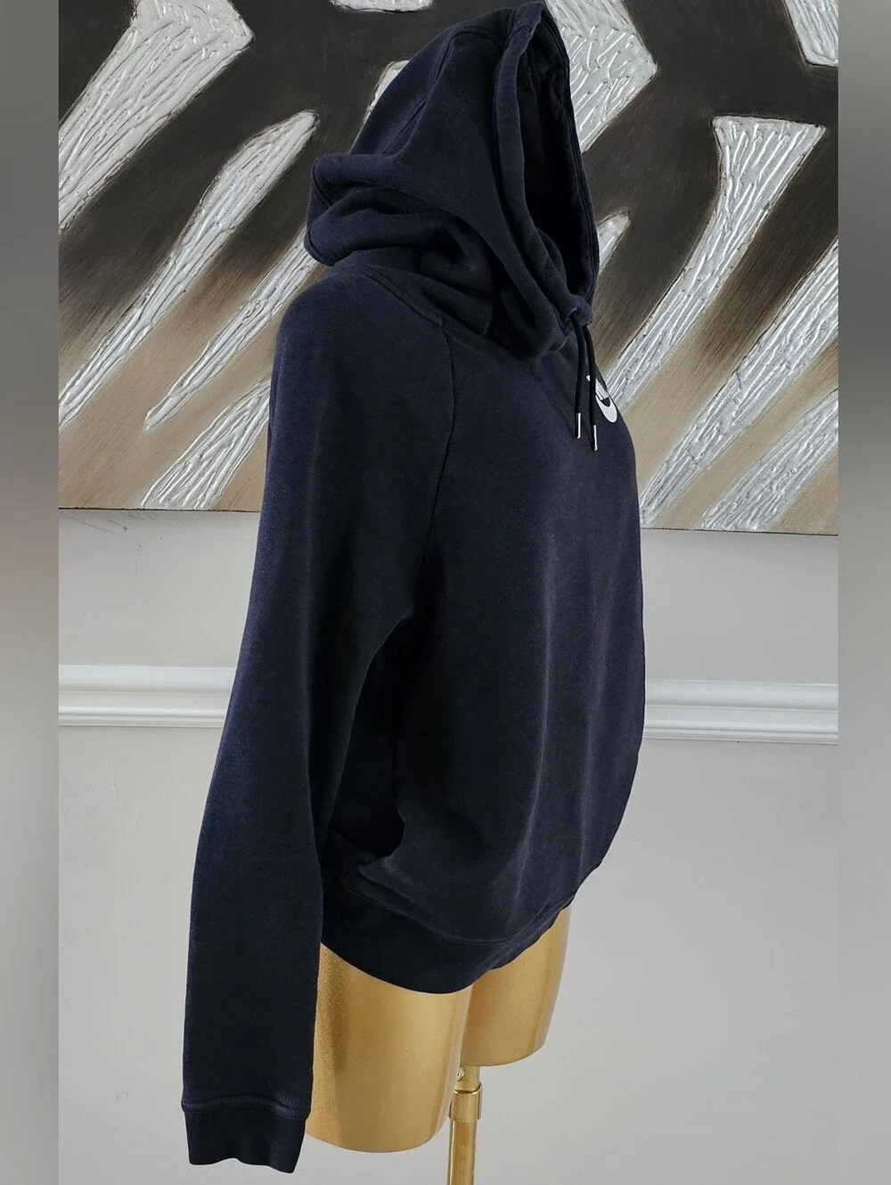 Nike Black Fleece Pullover Hoodie Sweatshirt Size S